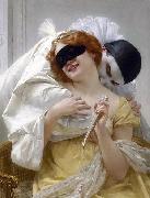 Guillaume Seignac Pierrot's embrace oil painting on canvas